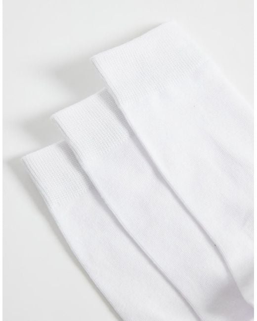 Jack & Jones White 3 Pack Crew Socks for men