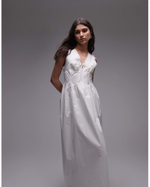 TOPSHOP Gray – besticktes midikleid