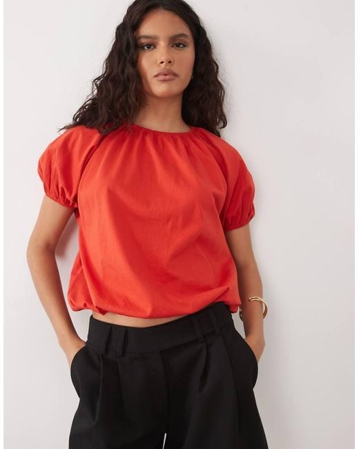 ASOS Red Short Sleeve Bubble Top Co-ord