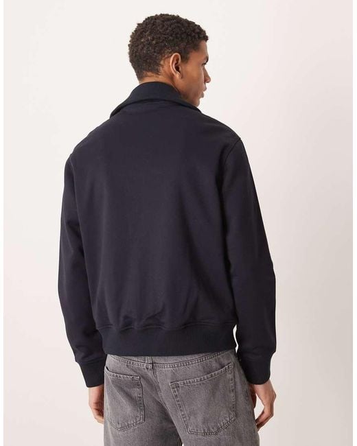 Mango Blue Zip Through Sweatshirt for men
