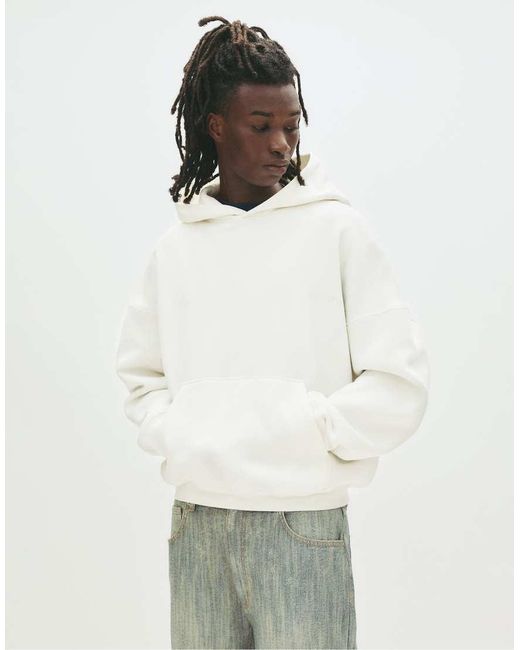 Pull&Bear White Stwd Hoodie for men