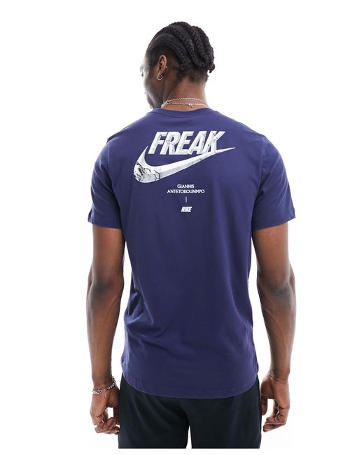Nike basketball - giannis dri-fit - t-shirt unisex con grafica di Nike Football in Blue