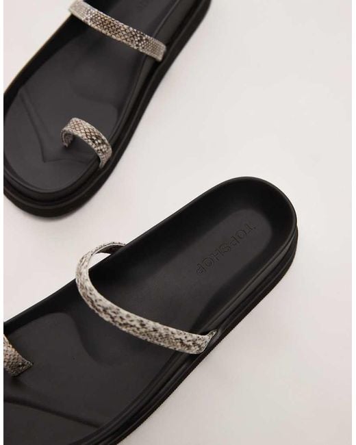 TOPSHOP Black Josh Minimal Flat Sandal