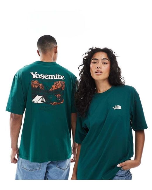 The North Face Green Yosemite Postcard Backprint Oversized T-shirt