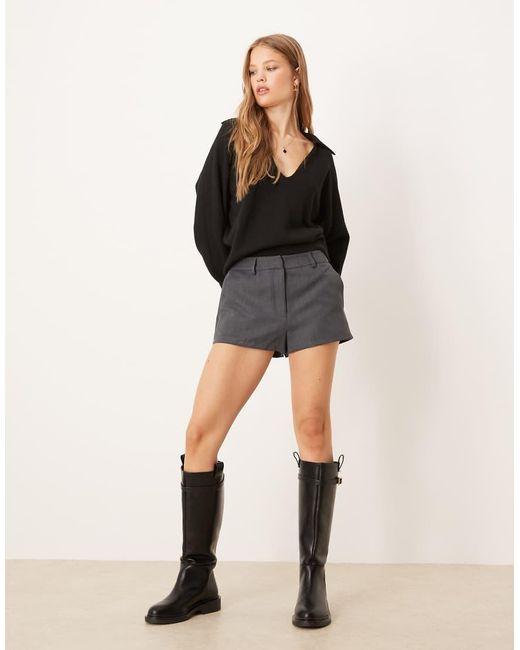 Gina Tricot Black Long Sleeve V Neck Collar Knitted Sweater