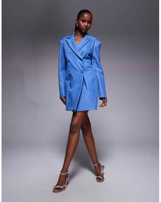 ASOS Blue Tailored Oversized Blazer Dress