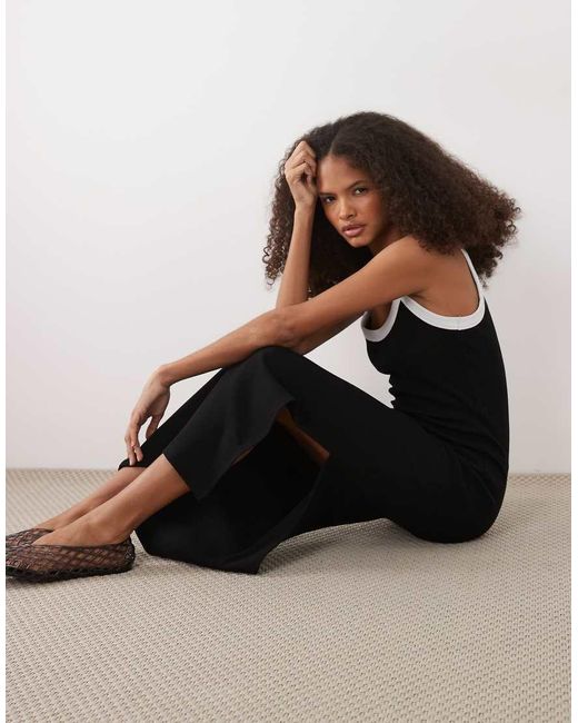 ASOS Natural Cami Midi Dress With Bound Edge