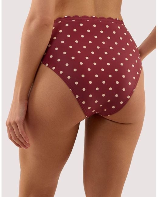 Peek & Beau Red Hazel Wine Spot High Waist Bikini Brief