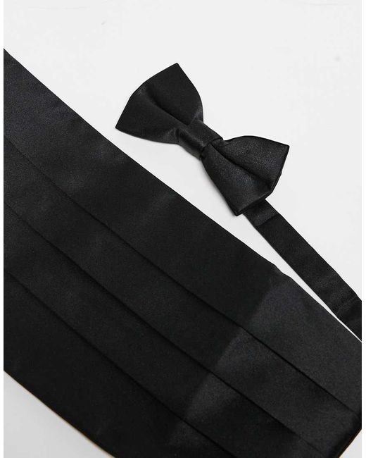French Connection Black French Connection Bow Tie And Cumberband Set