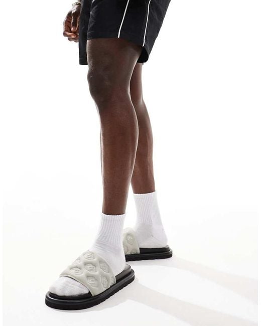 ASOS Slipper Sandalen Met Reliëf En Dikke Zool in het White voor heren