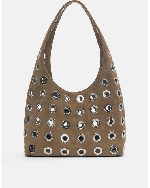 Borsetta Da Spalla Marrone Con Occhielli di Pull&Bear in Gray