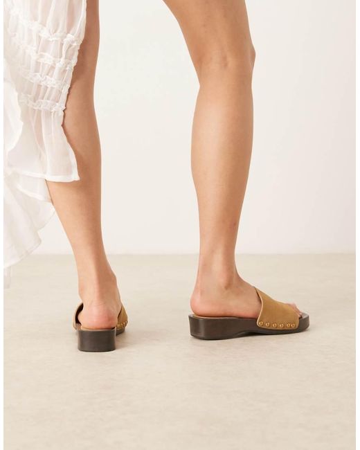 Mango Natural Suede Flat Mule
