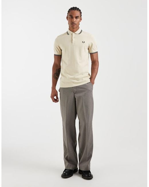 Fred Perry White Twin Tipped Polo Shirt for men
