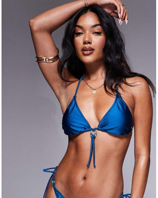 Candypants Blue Triangle Bikini Top
