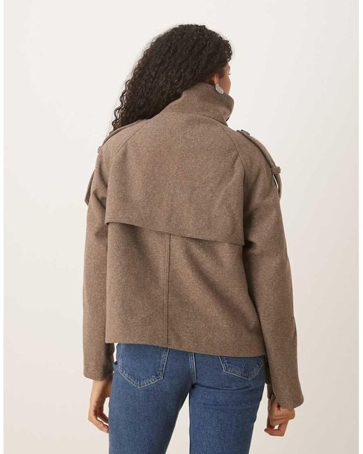 ASOS Brown Formal Cropped Trench Coat