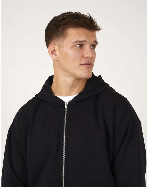 Brave Soul Blue Relaxed Fit Zip Through Hoodie for men