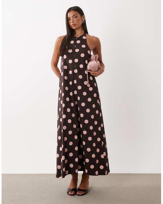 ASOS White Polka Dot Trapeze Midi Dress