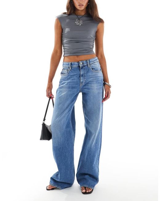 Tommy Hilfiger Blue Mia Mid Rise Relaxed Straight Jeans
