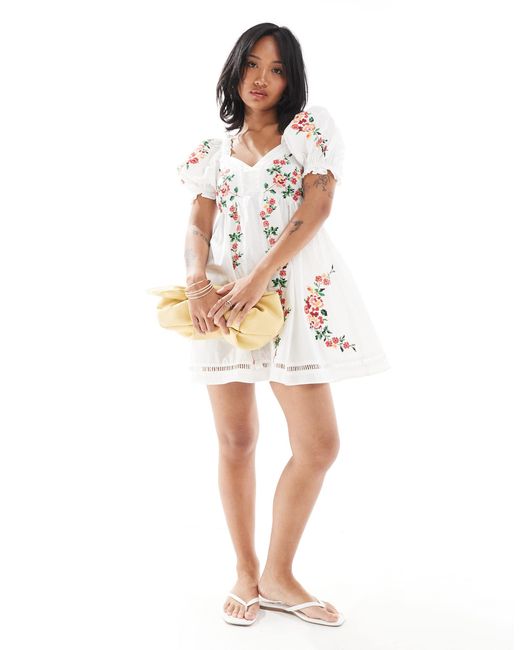 miss selfridge embroidered dress Miss Selfridge - Mini Dress - Women - Cotton - 10 US