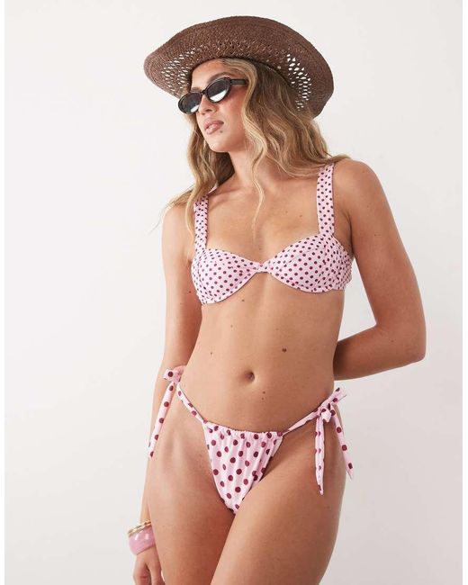 Going Somewhere Brown Polka Dot Underwire Bikini Top