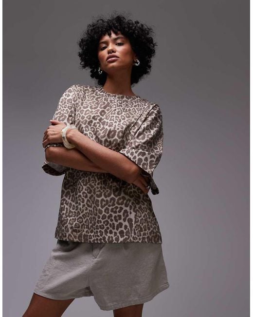 & Other Stories Gray Jersey Relaxed T-shirt With Panel Detail