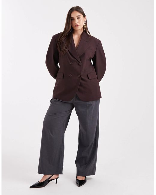 712 Asos ASOS Damen Curve – eleganter, zweireihiger blazer in lila