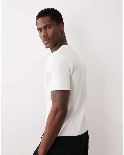 712 Asos ASOS Super Heavyweight Muscle Fit T-Shirt With Text Embroidery in White ...