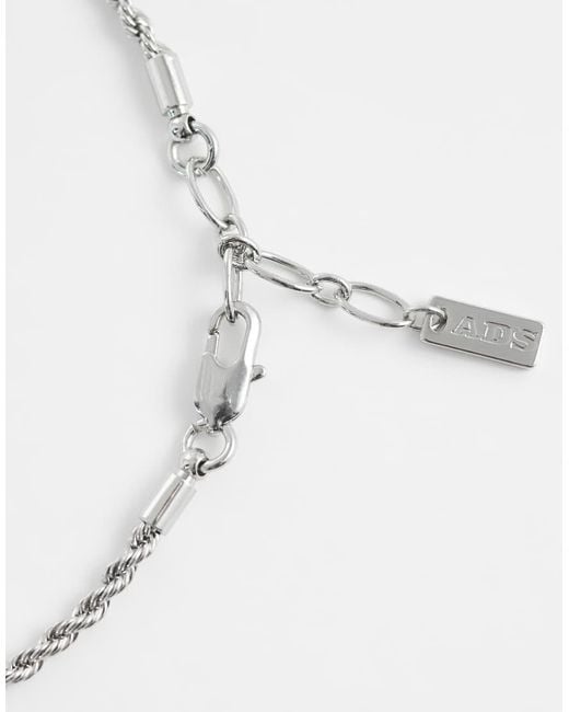 ASOS Gray 2 Pack Faux Pearl With Mixed Semi-precious Bead And Chain Bracelet for men