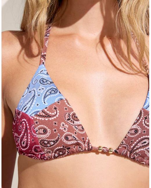Calzedonia Pink Triangle Bikini Top Bandana Patch