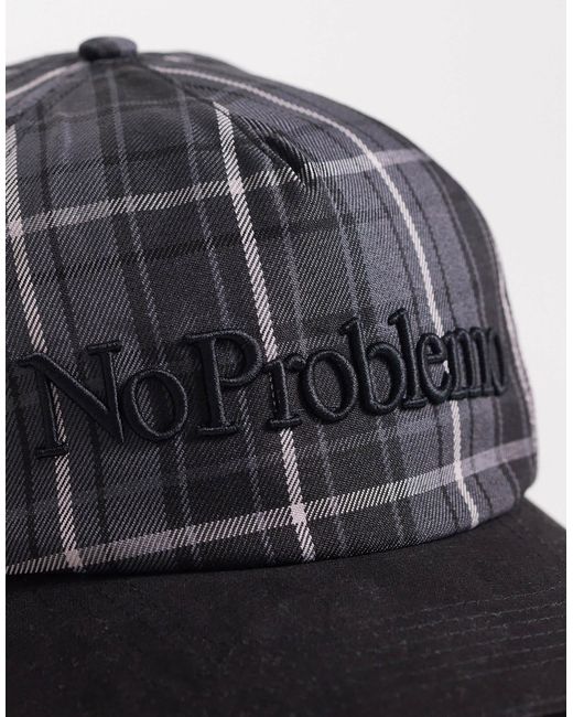 No Problemo Black Plaid Cap