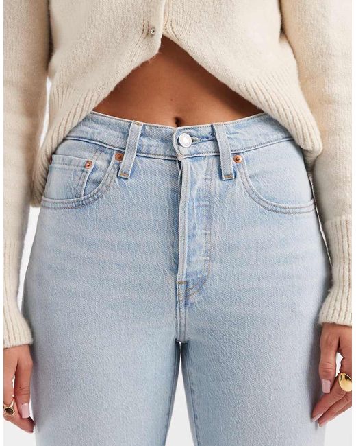 Levi's Blue 501 Straight Crop Jeans