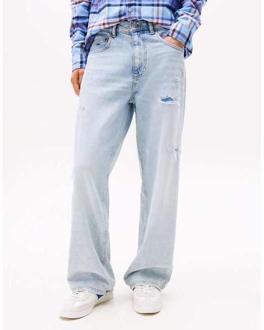Tommy Hilfiger Blue Jamie Loose Straight Leg Ripped Jeans for men