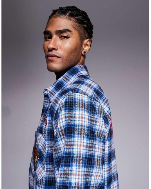 Camicia A Maniche Lunghe di ICECREAM in Blue da Uomo