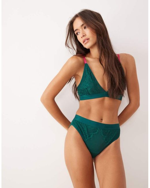 Lemonade Dolls Brown Synergy Lace And Mesh Bralette