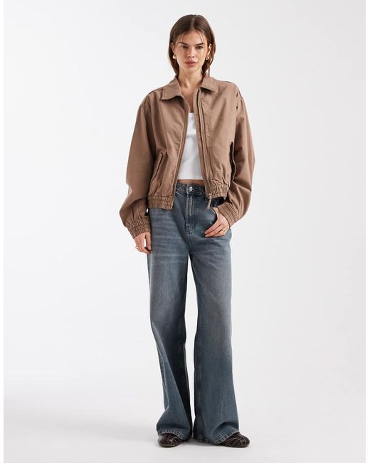ASOS Natural Washed Cotton Bomber Jacket
