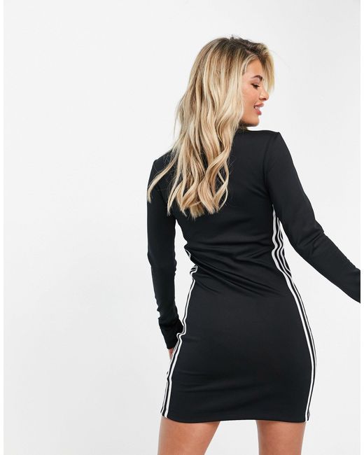 Vestido estilo sudadera con capucha, cremallera adidas Originals de color  Negro | Lyst