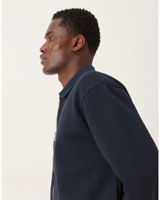 ASOS Blue Relaxed Boxy Zip-up Harrington Jacket for men