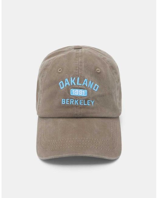 Pull&Bear Gray Oakland Embroidered Cap