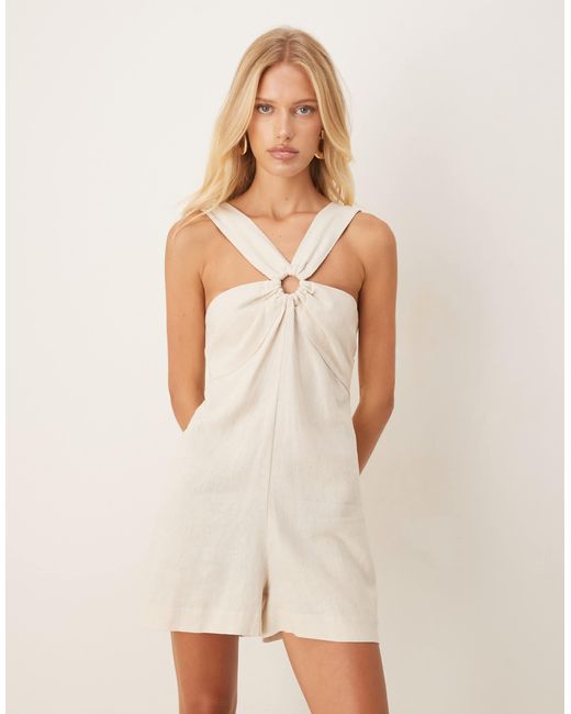 Mango Natural Twisted Front Playsuit