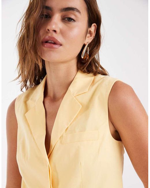 Vero Moda Natural Tailored Boxy Waistcoat