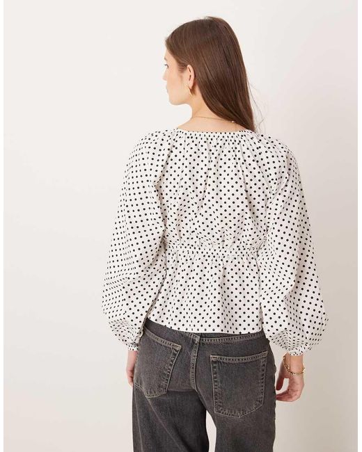 Glamorous Gray Balloon Sleeve Blouse