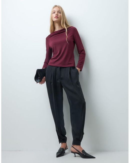 Vero Moda Red Long Sleeve Waterfall Top