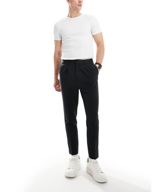 ASOS Blue Tapered Smart Trousers for men