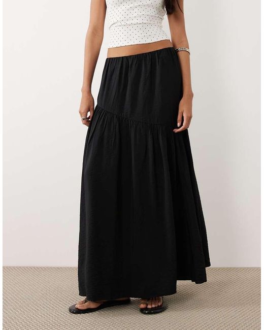 Gina Tricot White Dropped Waist Maxi Skirt