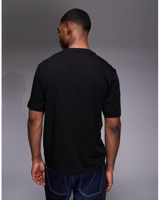 HUGO Blue Nierofix Chest Print Graphic T-Shirt for men
