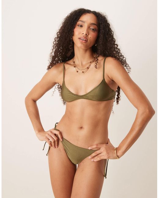 Mango Brown Tie Side Bikini Bottom