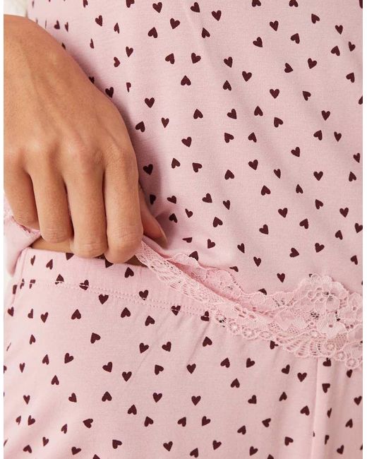 ASOS Pink Mix & Match Pyjama Cami With Lace Trim