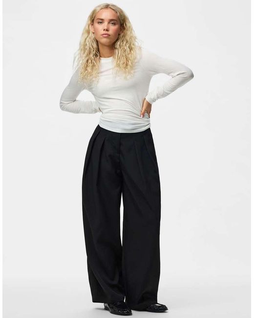 Pieces White Long Sleeved Blouse