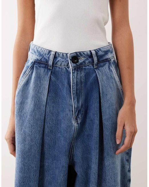 ARRANGE Blue Seam Detail Washed Barrel Co-Ord Jean