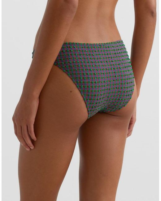 Oysho Green Gingham Classic Bikini Briefs